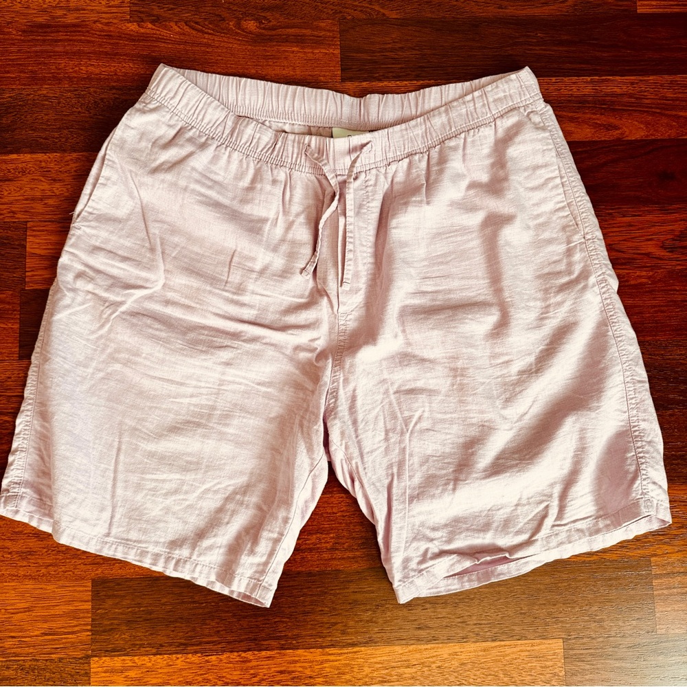 H&M Men's Light Pink Casual Linen Shorts Size L